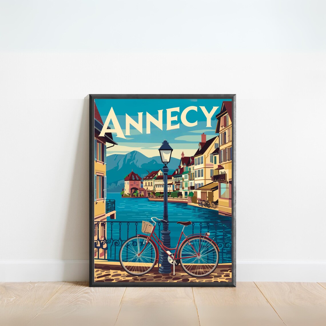 Annecy Vintage Travel Poster Annecy Print France Vintage Wall Art Framed Present Gift France Present