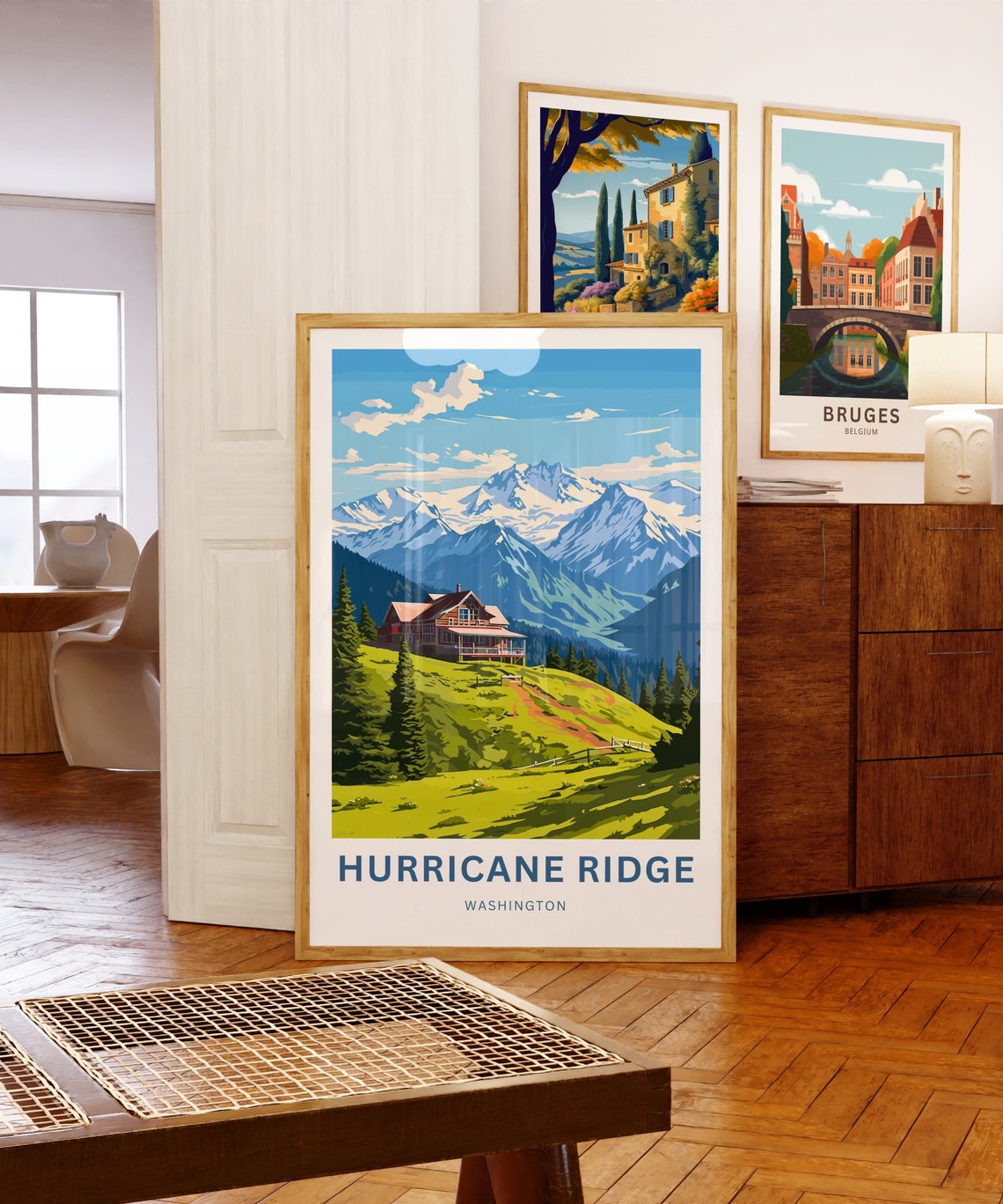 Personalized Hurricane Ridge Washington Mountain Lodge Travel Poster - Image 5