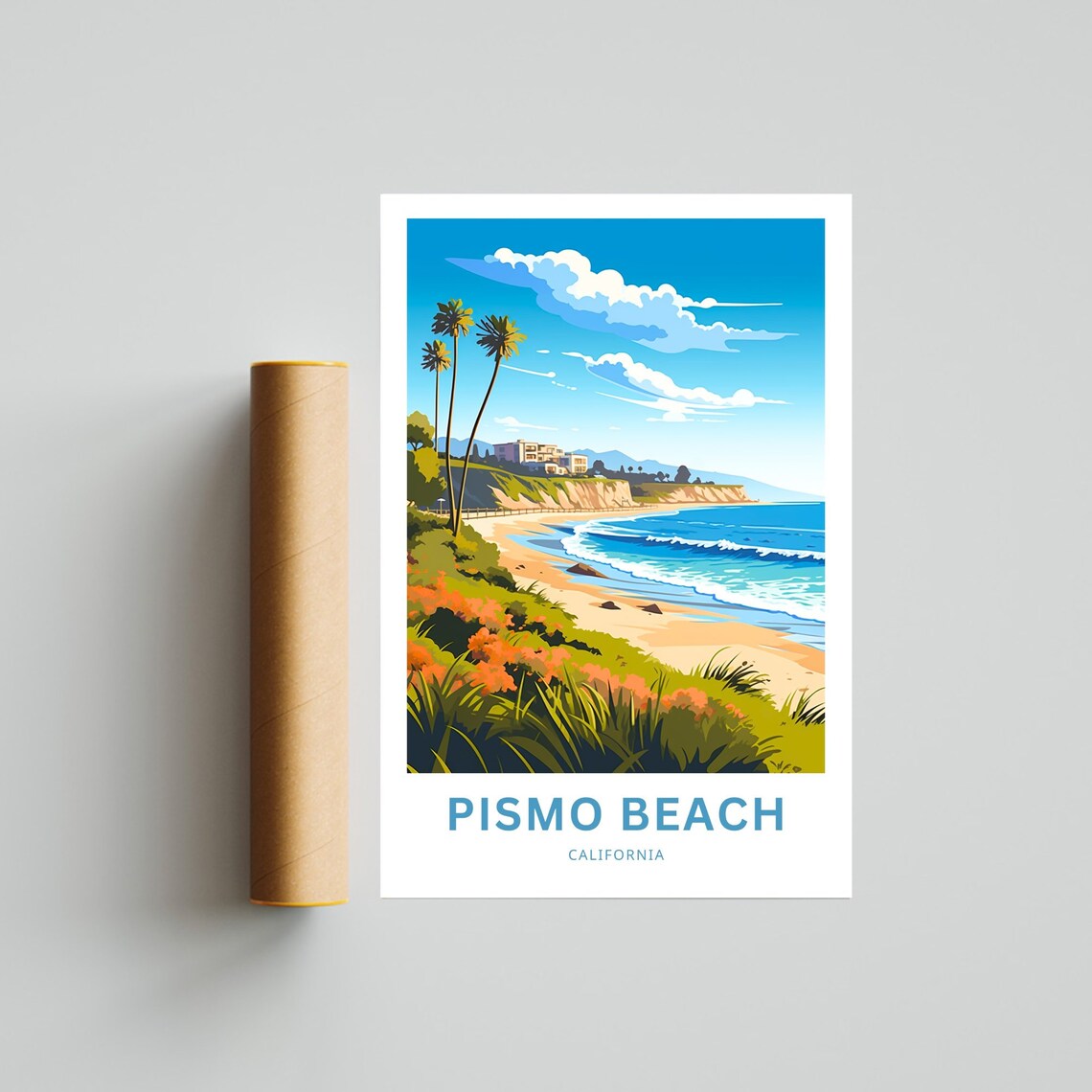 Personalized Pismo Beach California Palm Coast Custom Travel Poster - Image 2