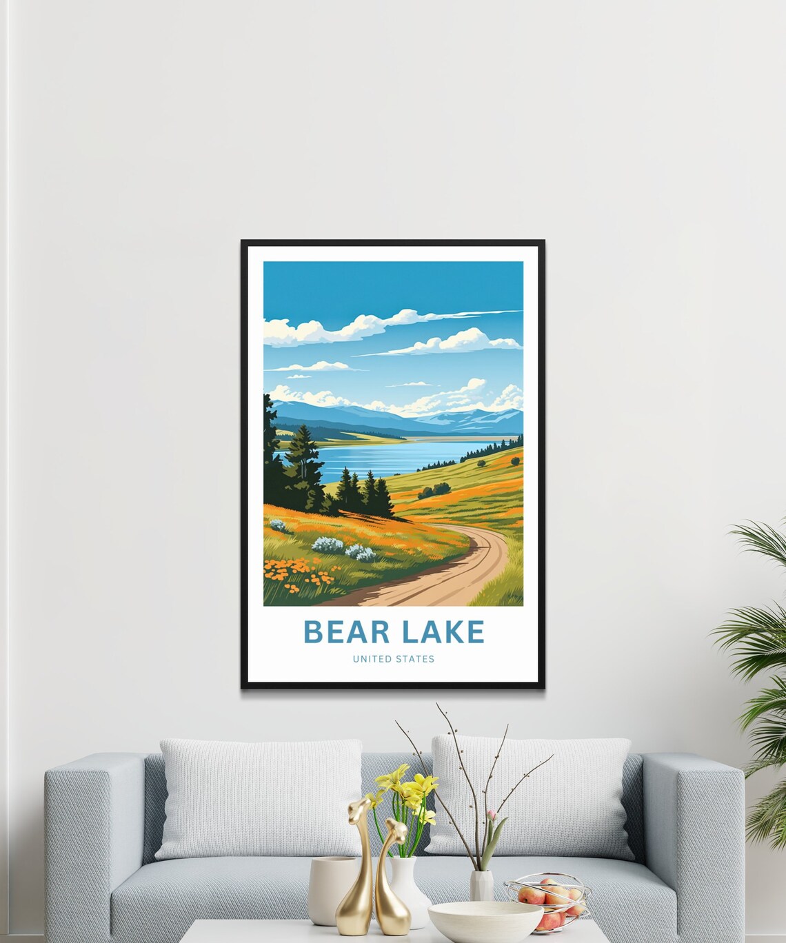 Personalized Bear Lake United States Wildflower Meadow Travel Poster - Image 3