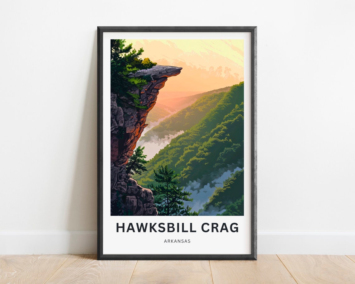 Hawksbill Crag Arkansas Sunrise Rocky Overlook Travel Poster