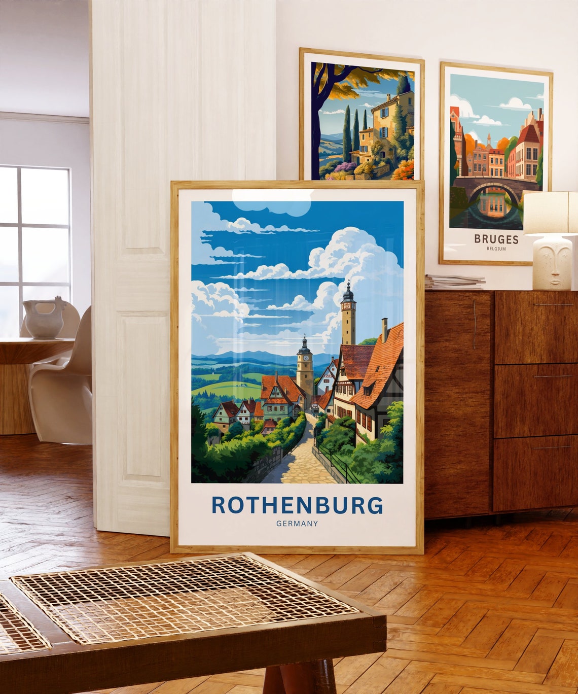 Rothenburg Germany Clock Tower Medieval Red Rooftops Old Town Poster - Image 5