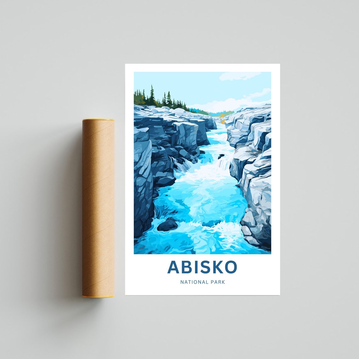 Abisko National Park Turquoise River Canyon Rocky Gorge Poster - Image 4