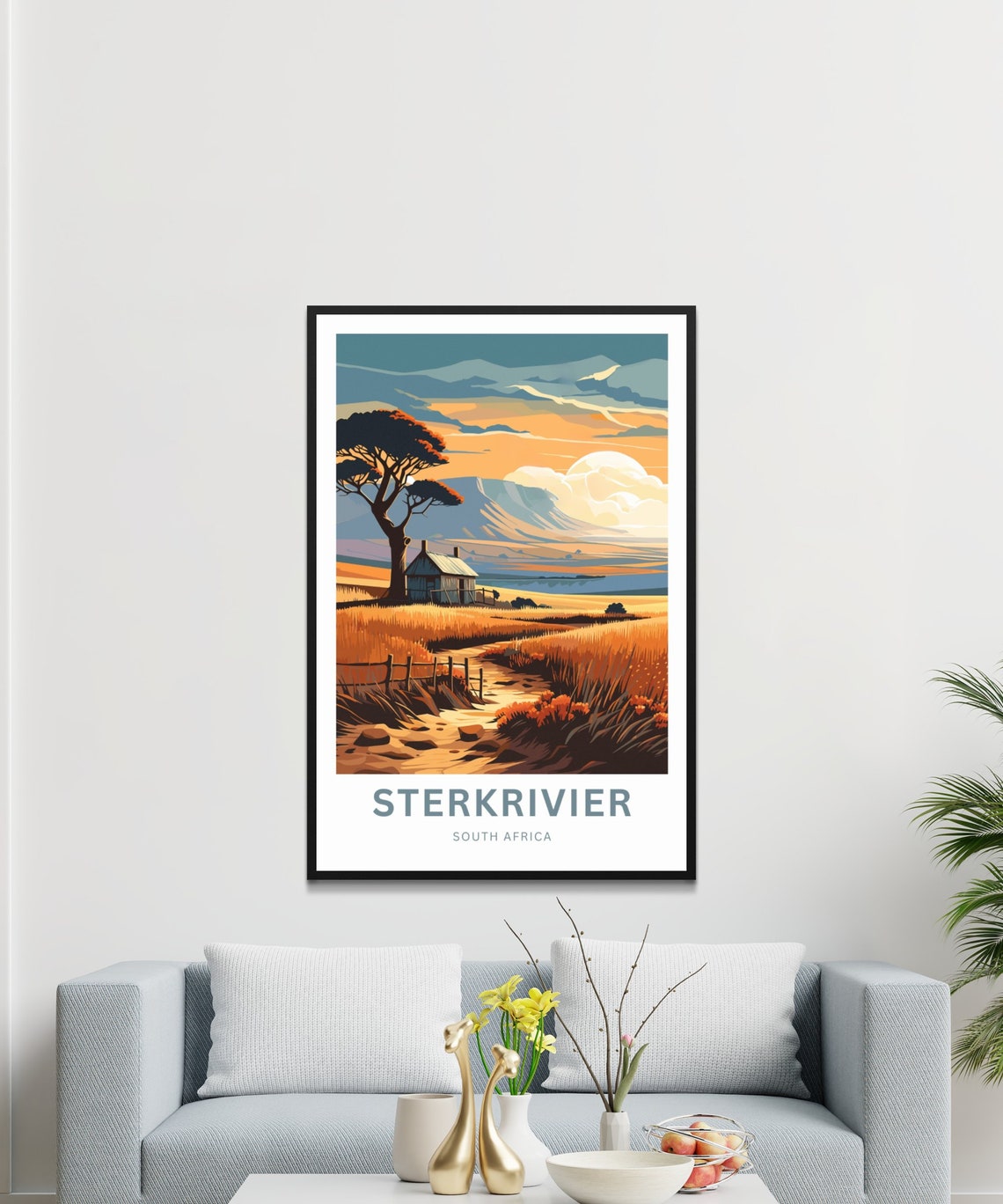 Personalized Sterkrivier South Africa Sunset Homestead Travel Poster - Image 3