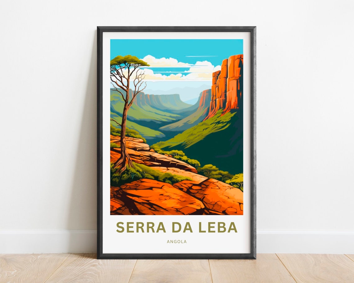 Serra Da Leba Angola Red Rock Canyon Landscape Travel Poster