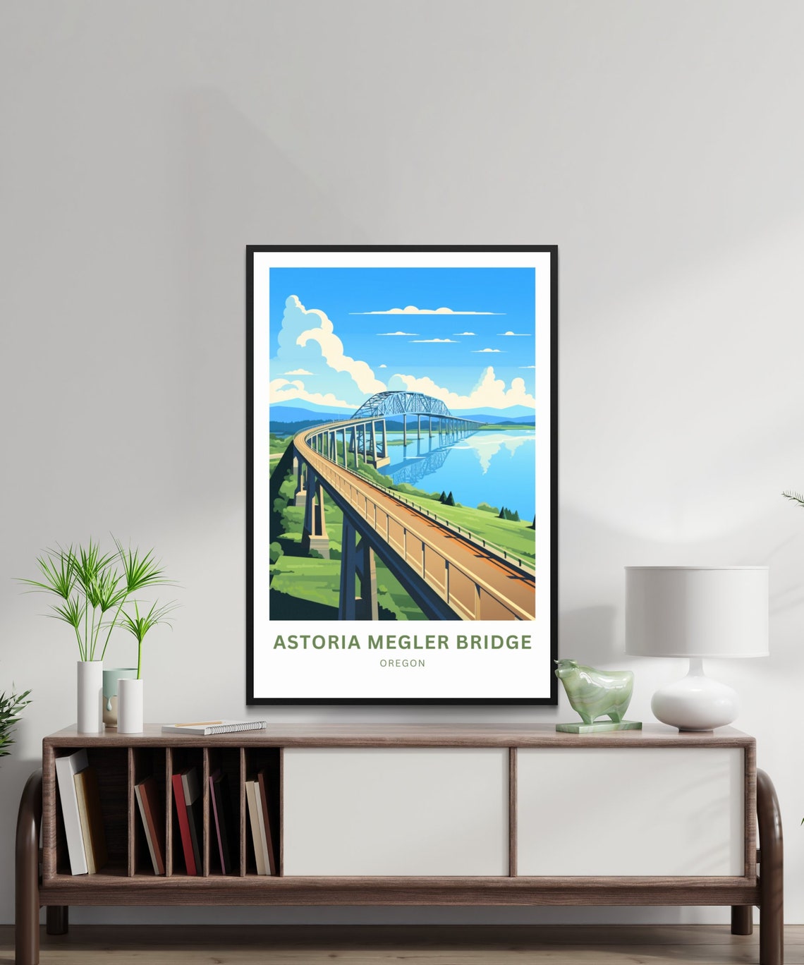 Astoria Megler Bridge Oregon River Crossing Personalized Travel Poster - Image 2