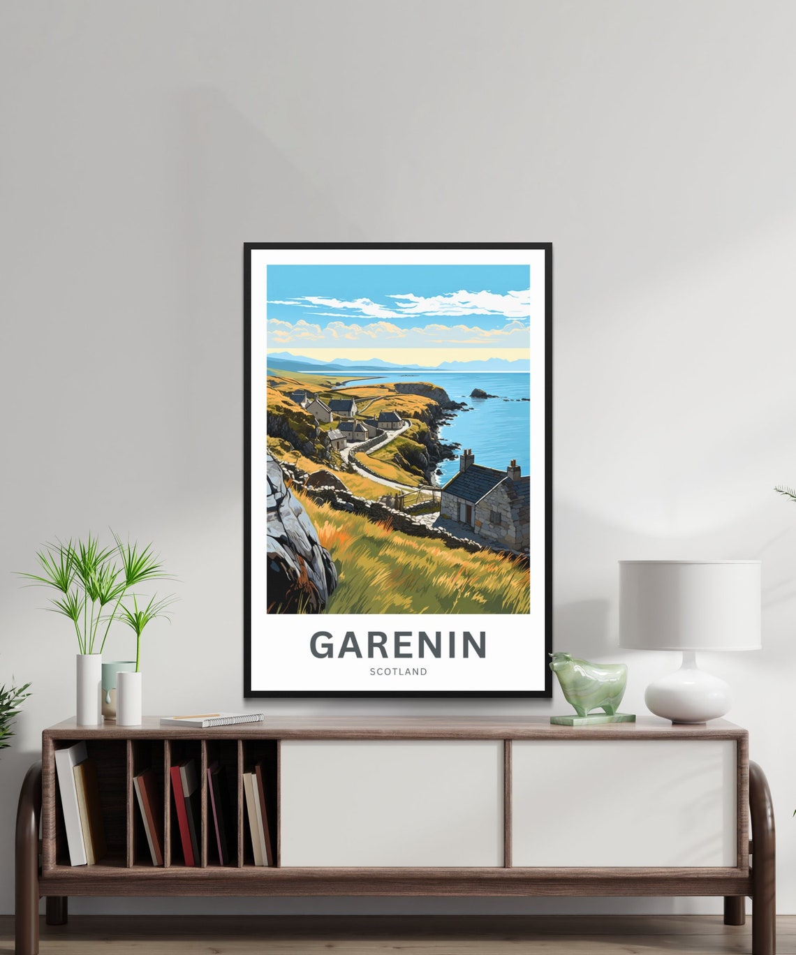 Garenin Scotland Cliff Path Crofts Ocean View Art Travel Poster - Image 2