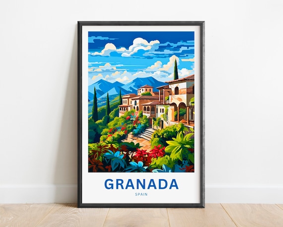 Granada Travel Poster, Spain Wall Art