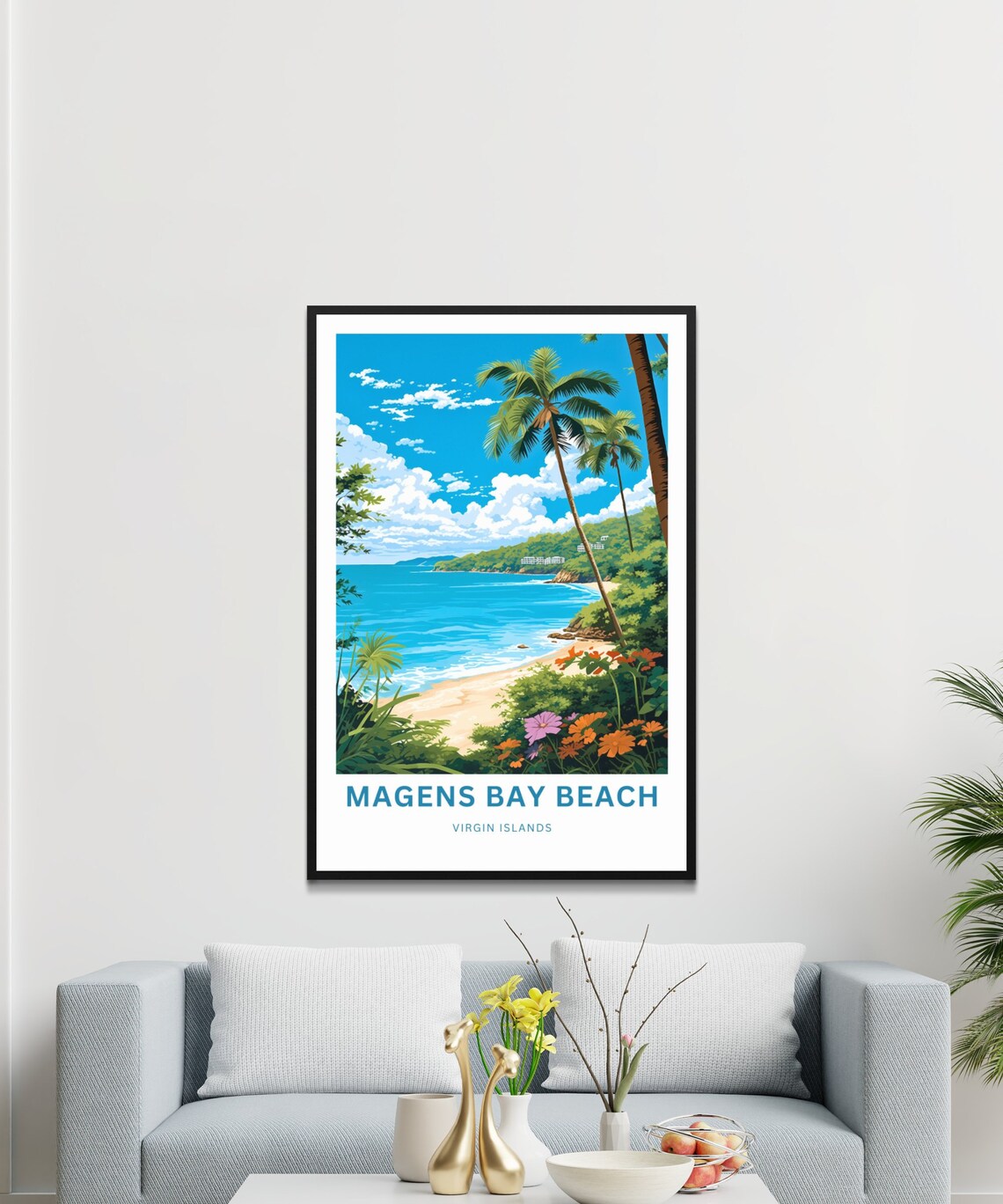 Magen Bay Travel Poster, Virgin Islands Wall Art - Image 3