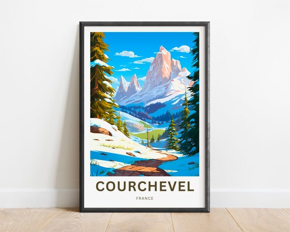 Courchevel Travel Print Courchevel Poster France Wall Art Framed Present Gift France Present