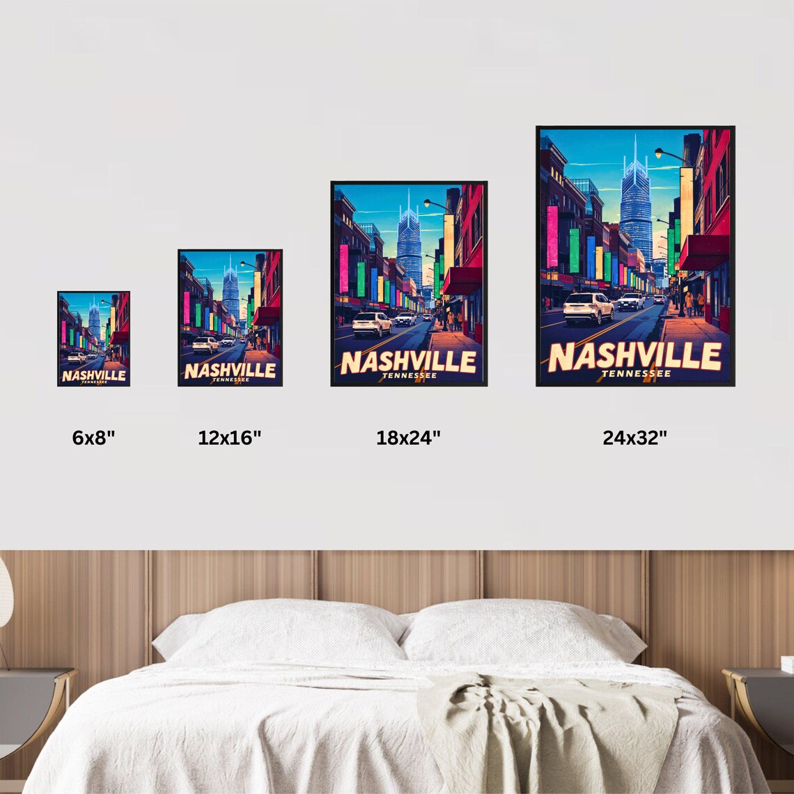 Nashville Tennessee Broadway Street Vintage Style Travel Poster - Image 4
