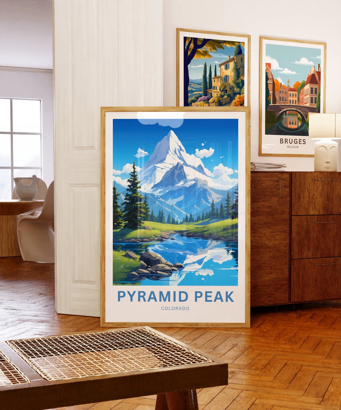 Pyramid Peak Colorado Alpine Lake Mirror Sharp Summit Travel Poster - Image 5