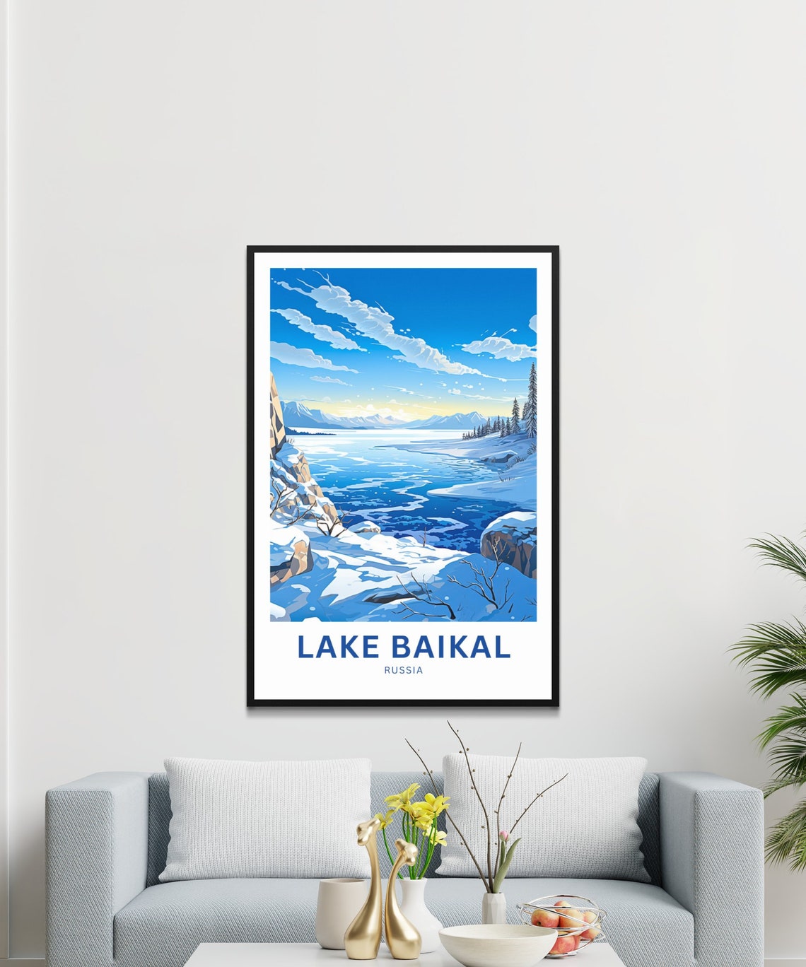 Lake Baikal Russia Frozen Winter Lake Personalized Travel Poster - Image 3