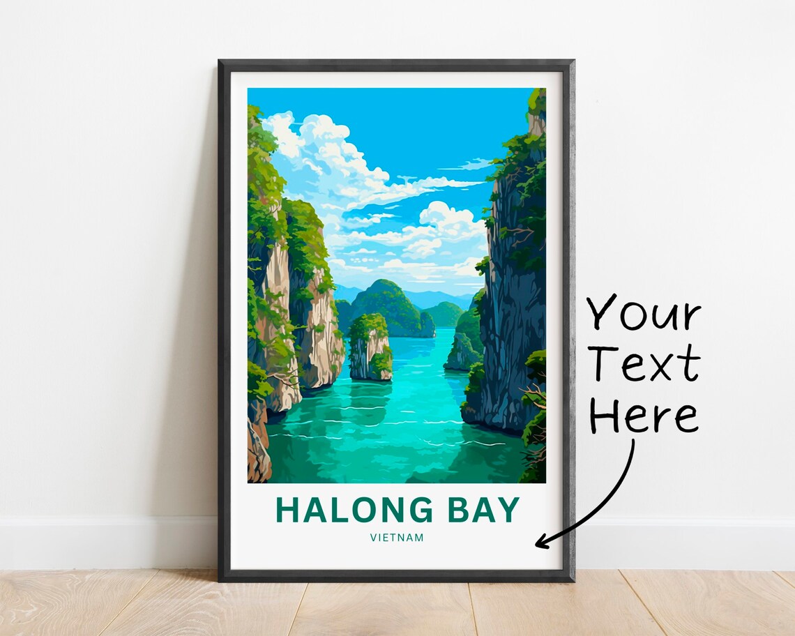 Personalized Halong Bay Travel Poster, Vietnam