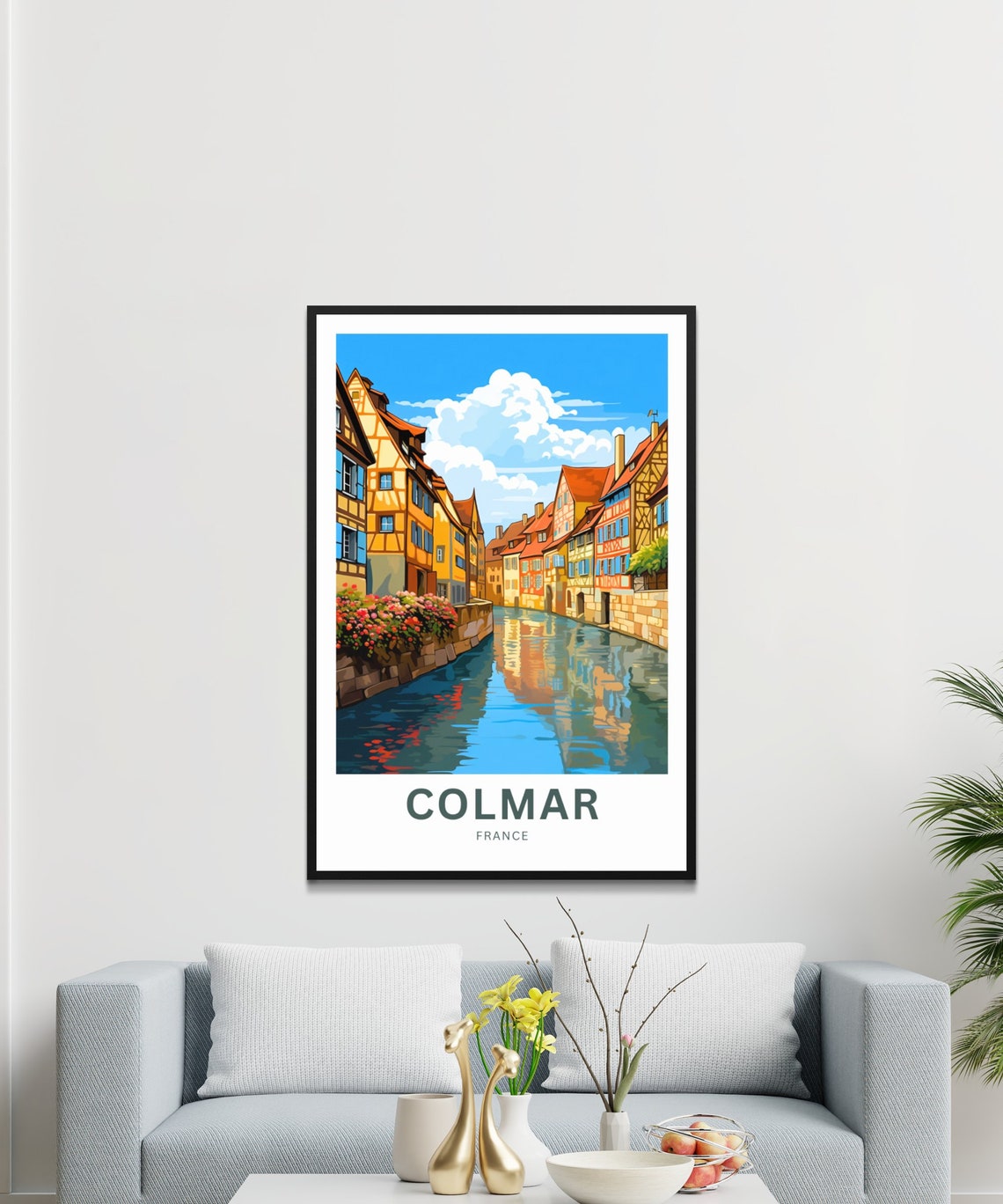Personalized Colmar France Canal Half Timbered Houses Travel Poster - Image 3