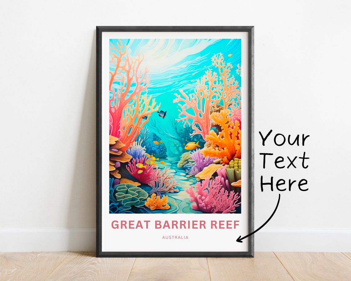 Great Barrier Reef Australia Underwater Coral Garden Artwork Poster - Image 3