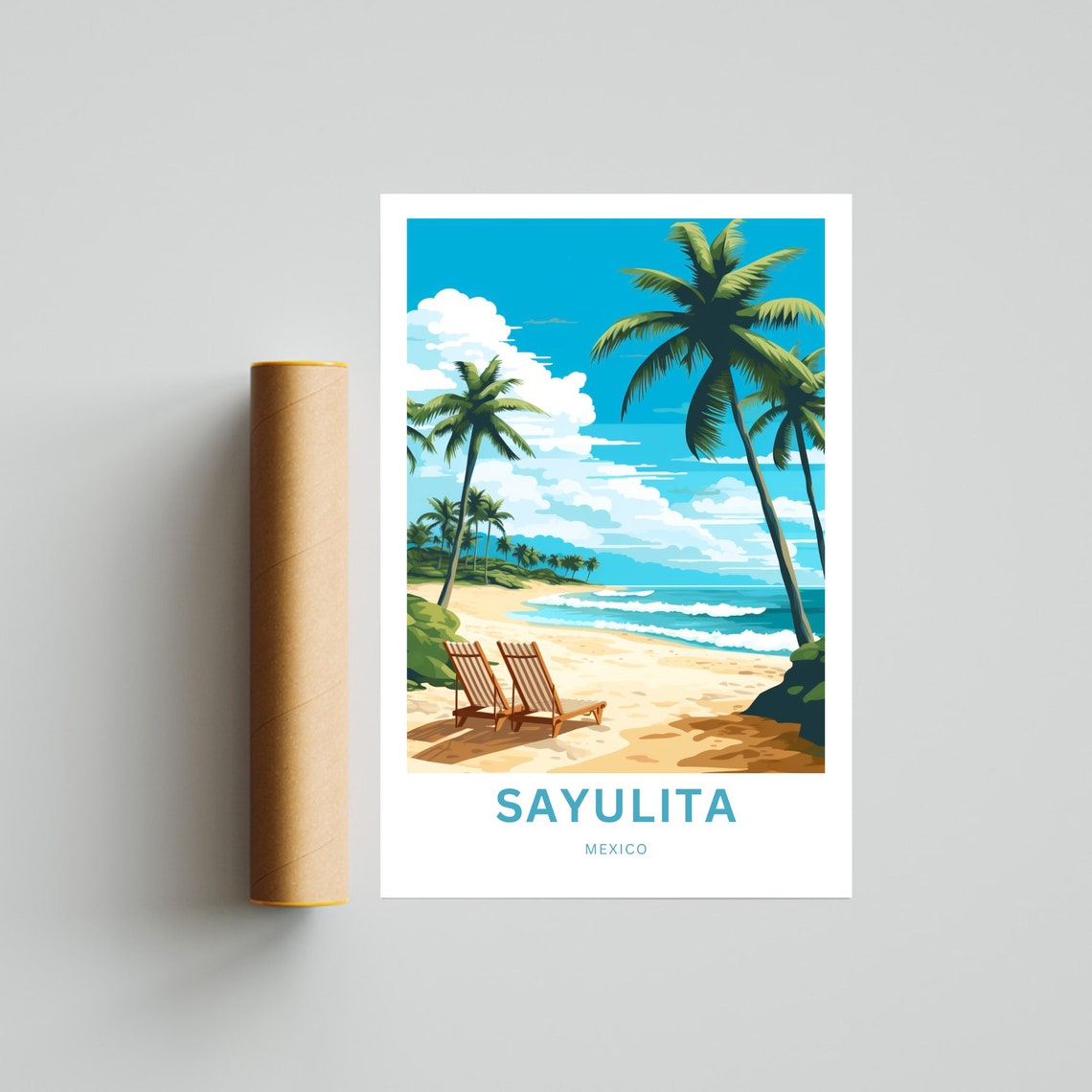 Personalized Sayulita Travel Print Sayulita Poster Mexico Wall Art Framed Present Gift Mexico Present - Image 4