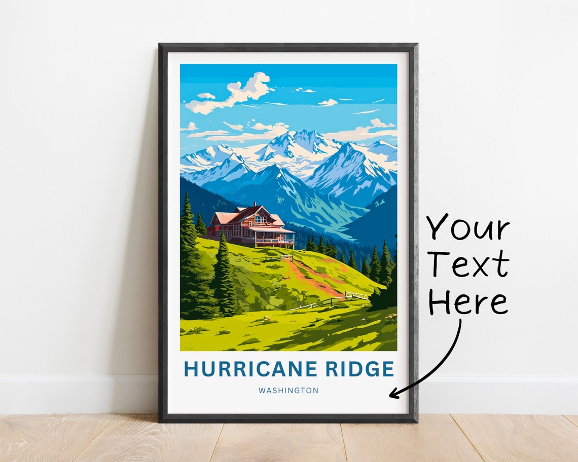 Personalized Hurricane Ridge Washington Mountain Lodge Travel Poster