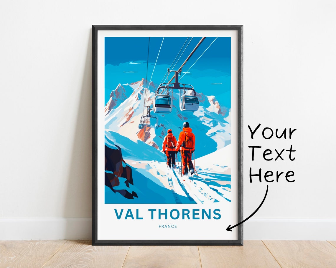 Personalized Val Thorens France Ski Resort Custom Travel Poster