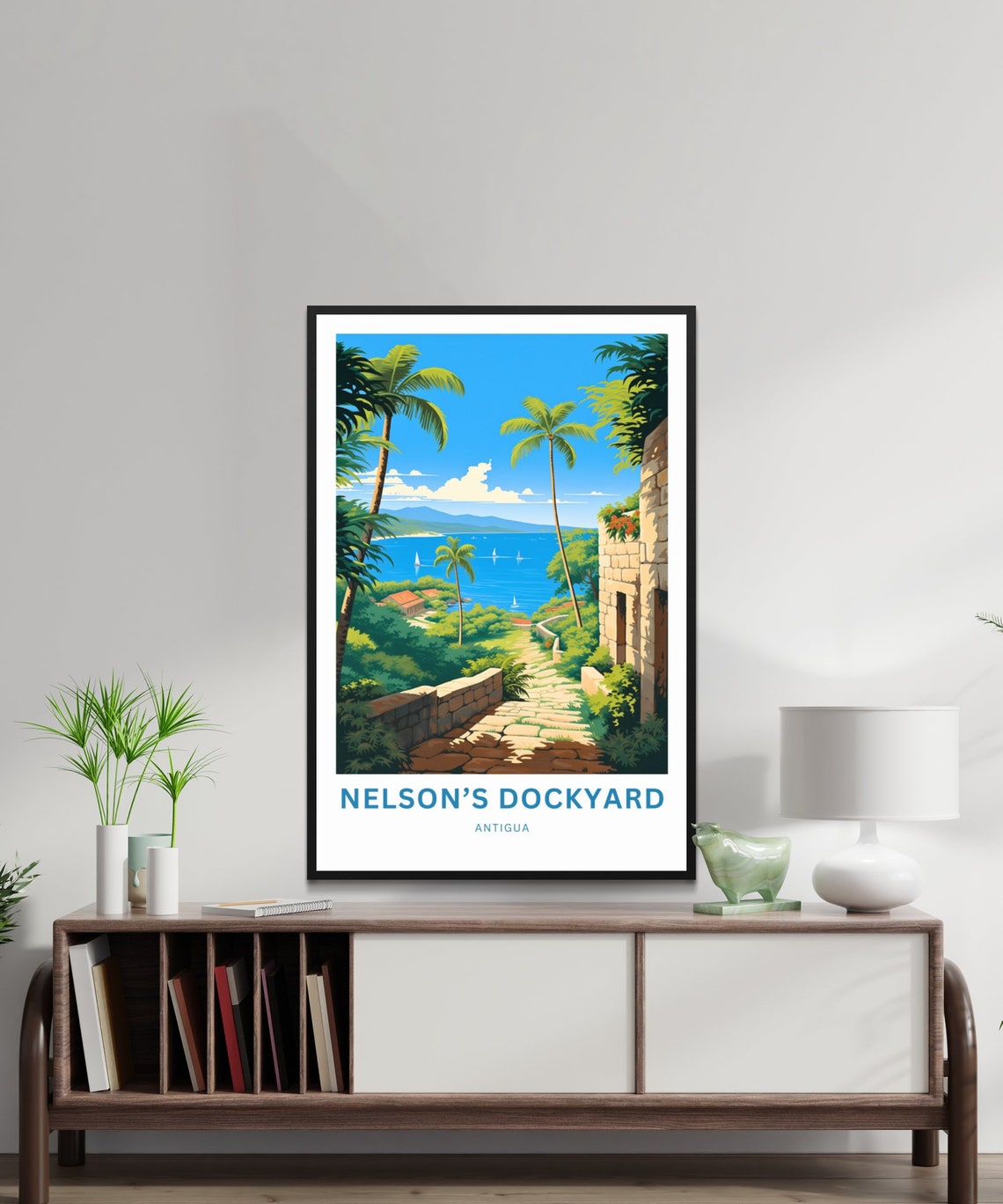 Nelson's Dockyard Antigua Palm Path Harbor View Travel Poster - Image 2