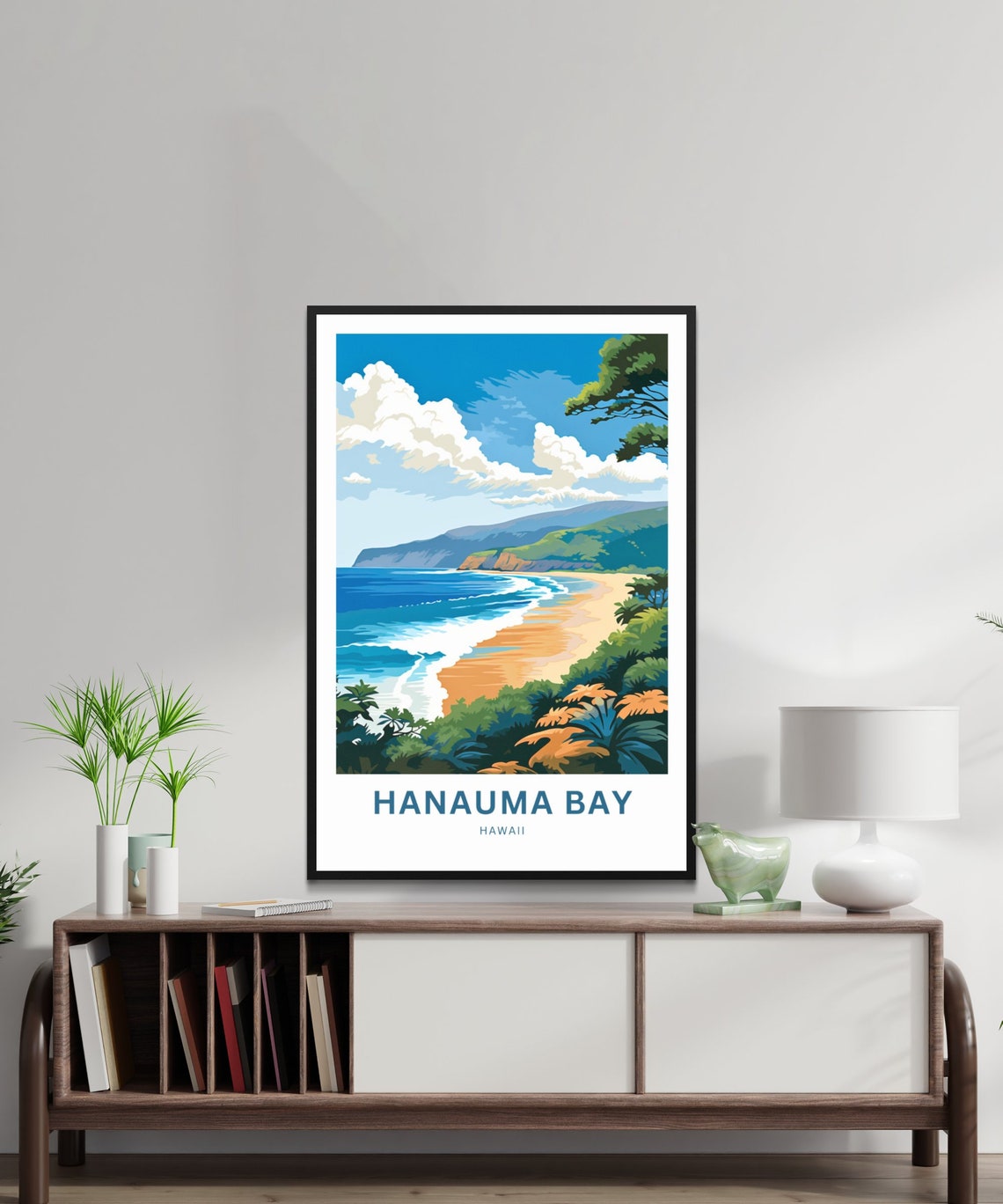 Hanauma Bay Hawaii Turquoise Ocean Beach Waves Travel Poster - Image 2