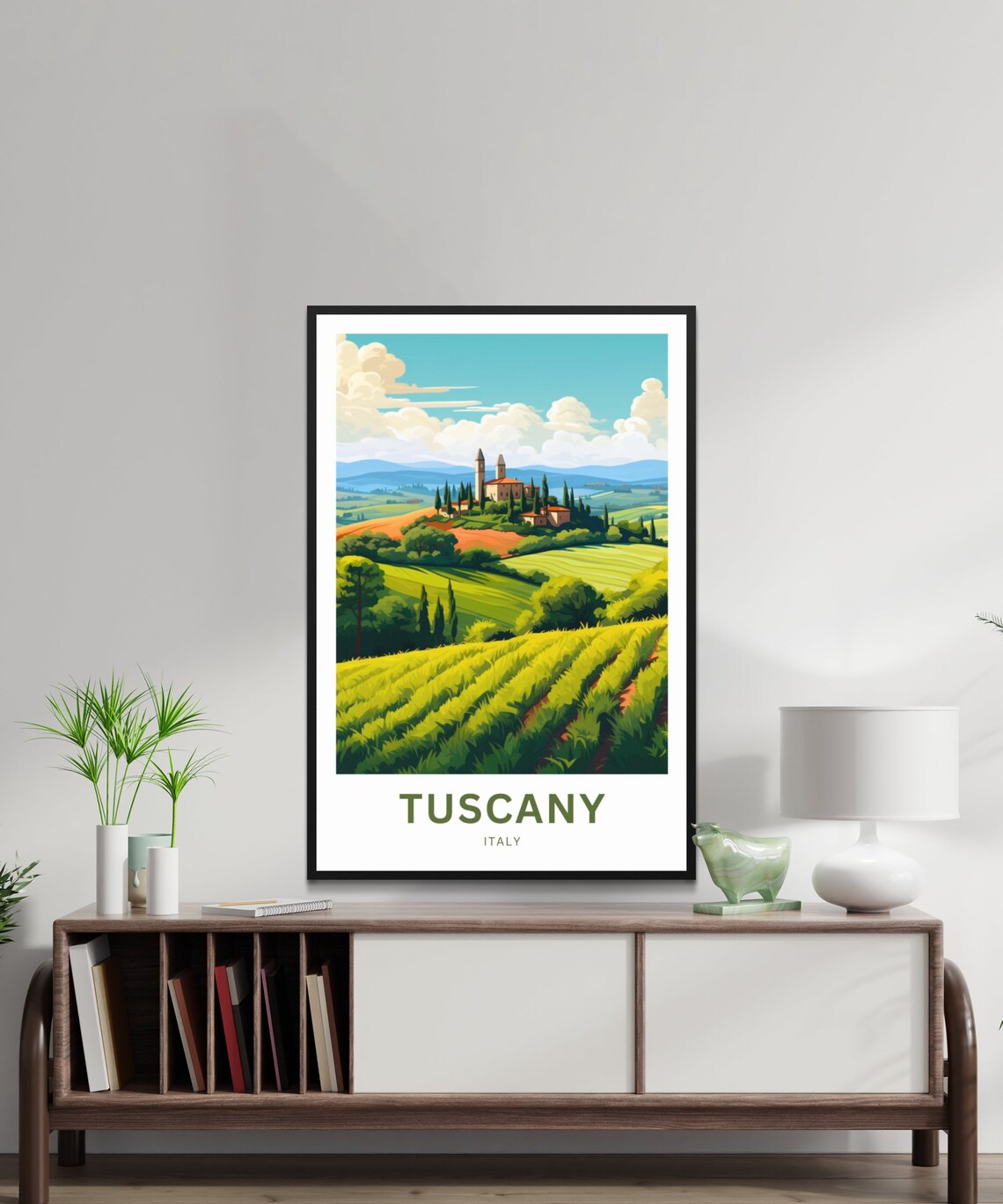 Tuscany Italy Rolling Vineyard Hills Countryside Travel Poster - Image 2