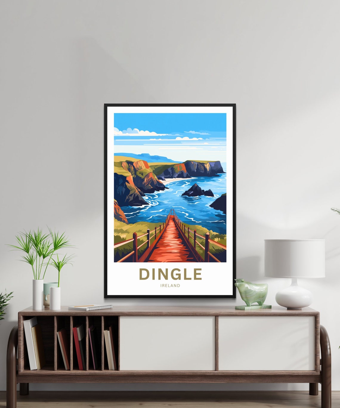 Dingle Ireland Cliff Boardwalk Ocean Cove Vintage Travel Poster - Image 2