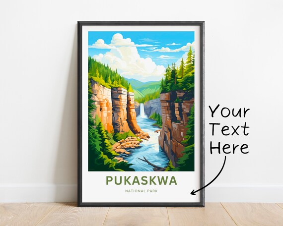 Pukaskwa National Park Waterfall Gorge Custom Text Personalized Poster