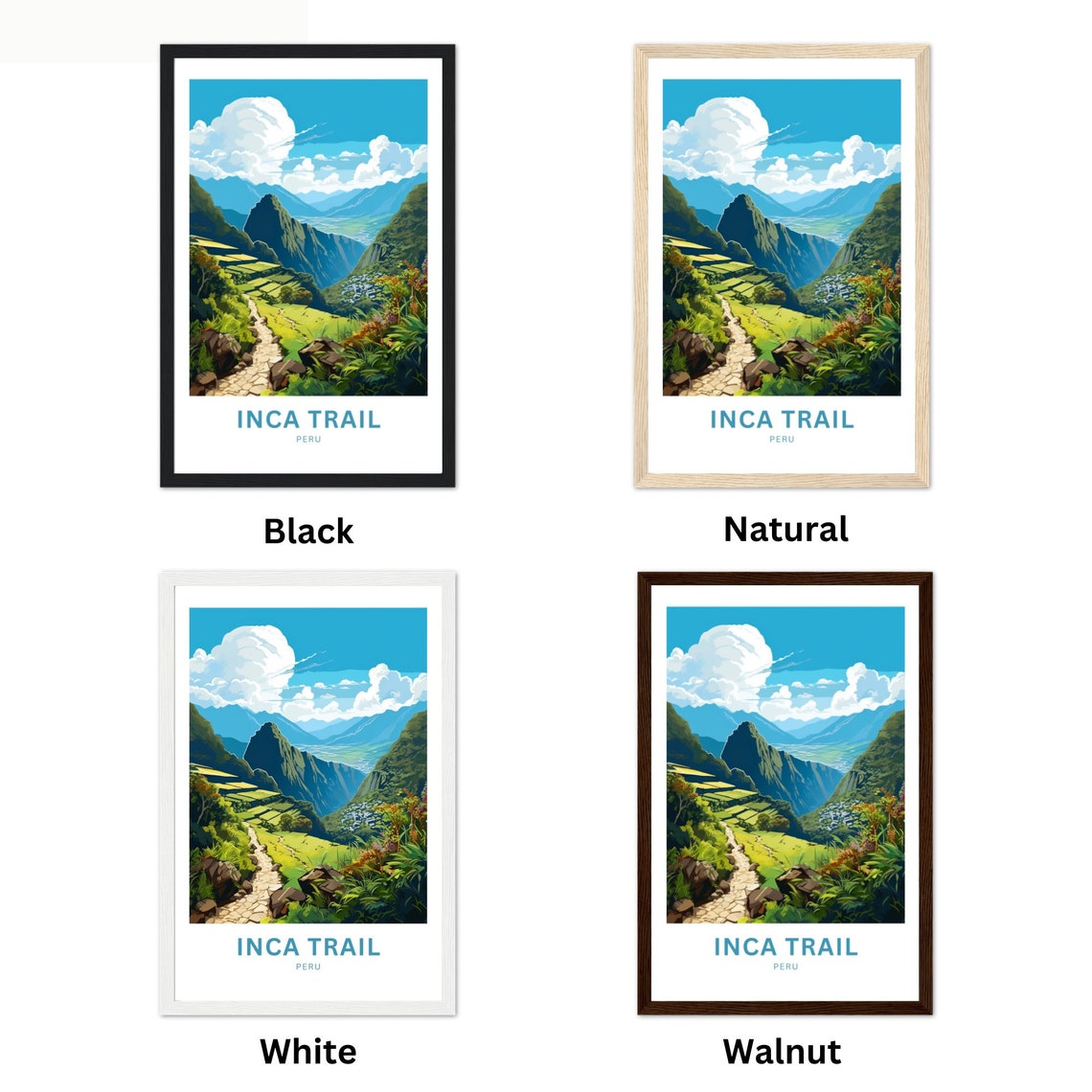 Personalized Inca Trail Travel Print Inca Trail Poster Peru Wall Art Framed Present Gift Peru Present - Image 2