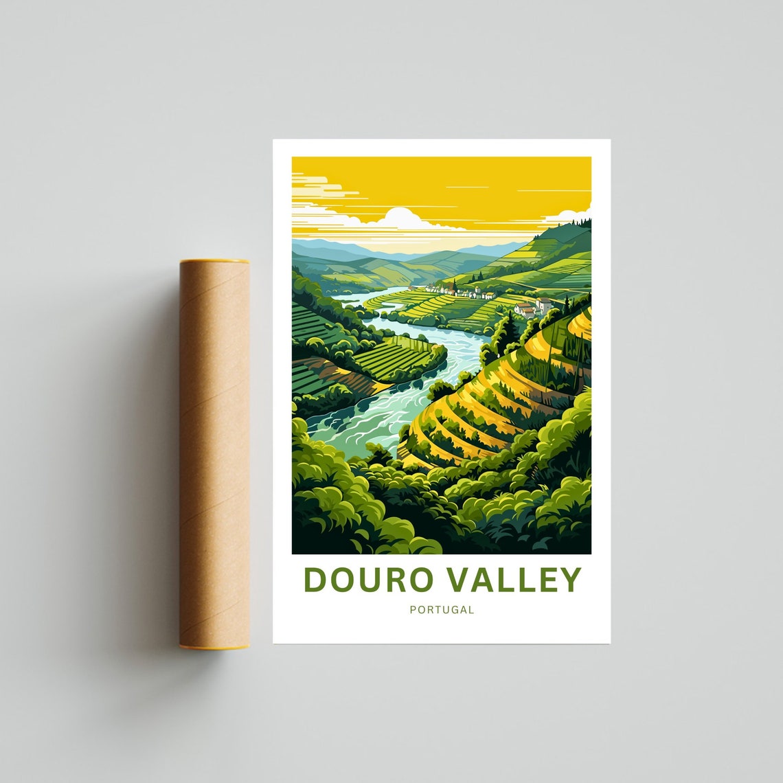 Douro Valley Portugal Terraced Vineyards Sunset River Poster - Image 4