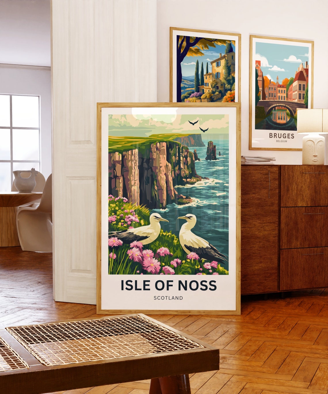Isle of Noss Scotland Gannets and Sea Stacks Above the Ocean Poster - Image 5