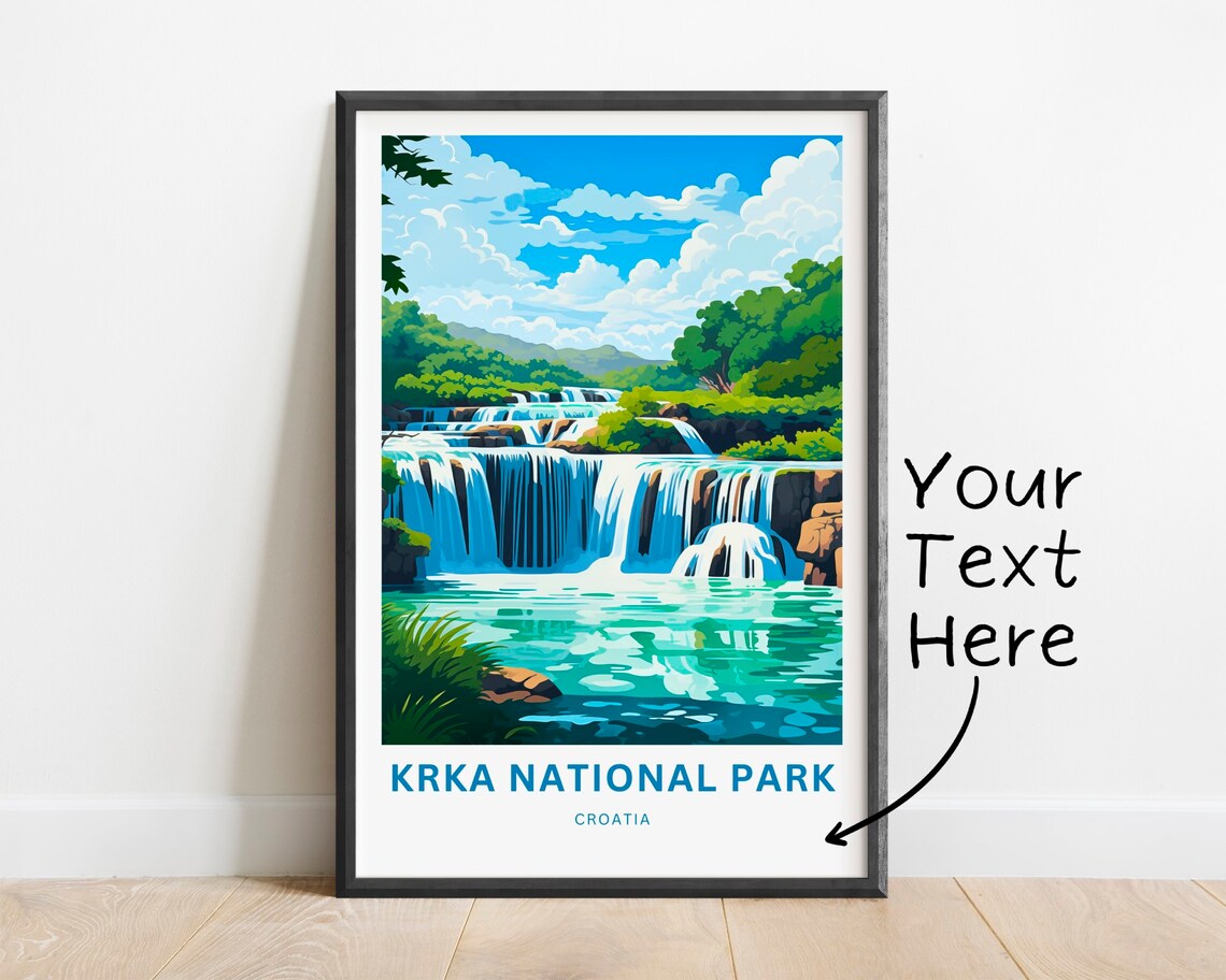 Personalized Krka National Park Croatia Waterfalls Travel Poster