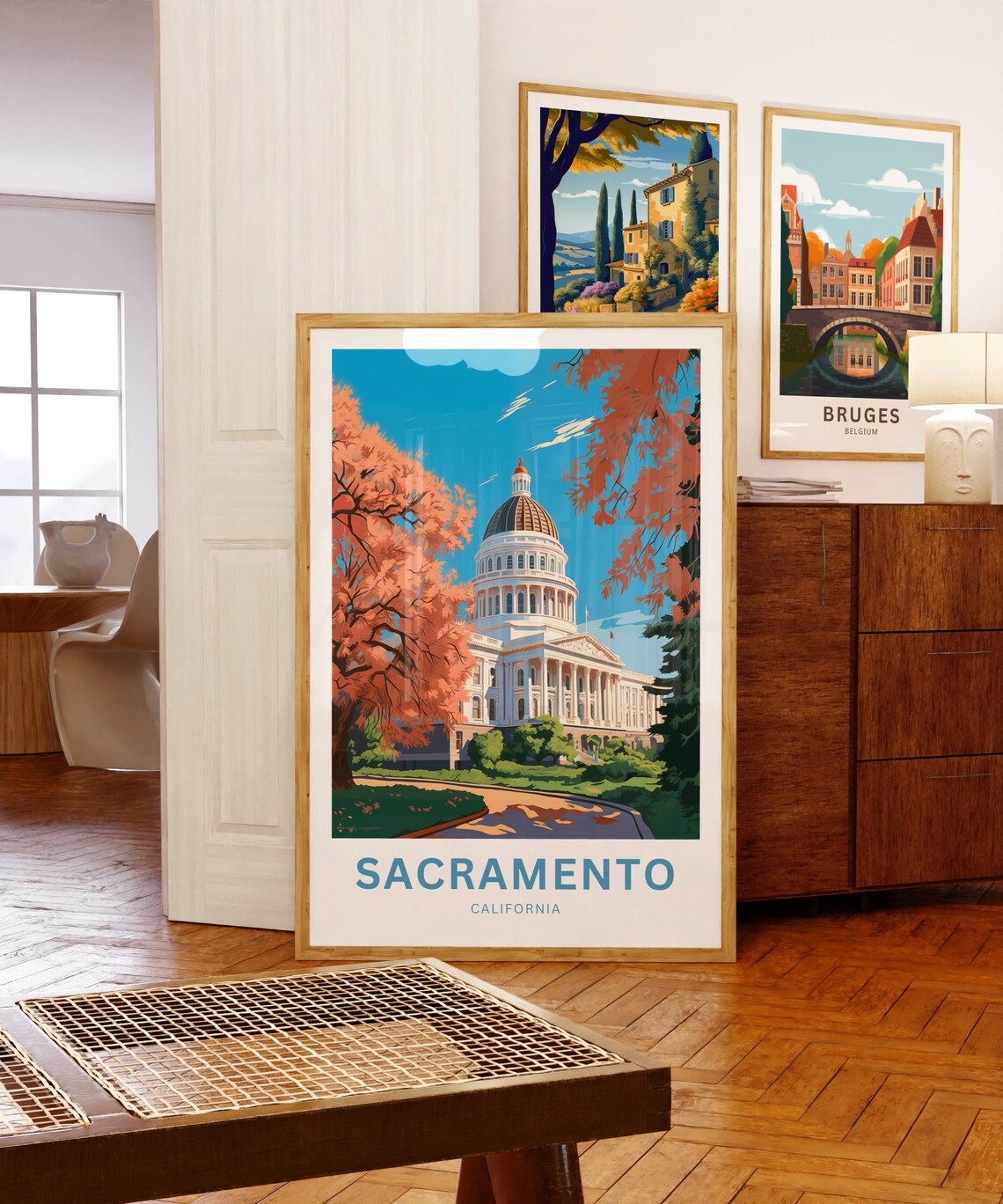Sacramento California Capitol Building Vintage Travel Poster Dome Art - Image 5