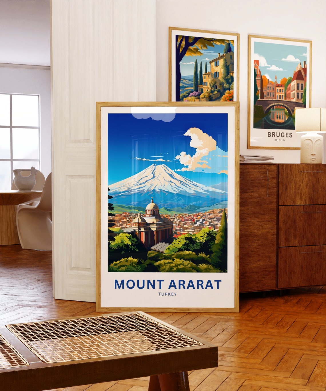 Mount Ararat Personalized Snow Capped Volcano City View Poster - Image 5