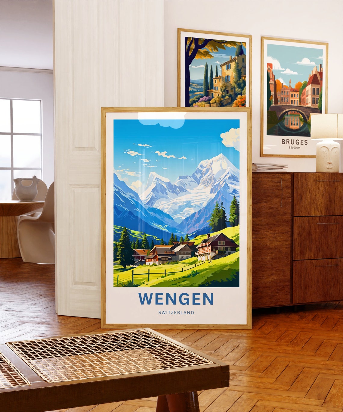Wengen Switzerland Alpine Village Personalized Mountain Poster - Image 5