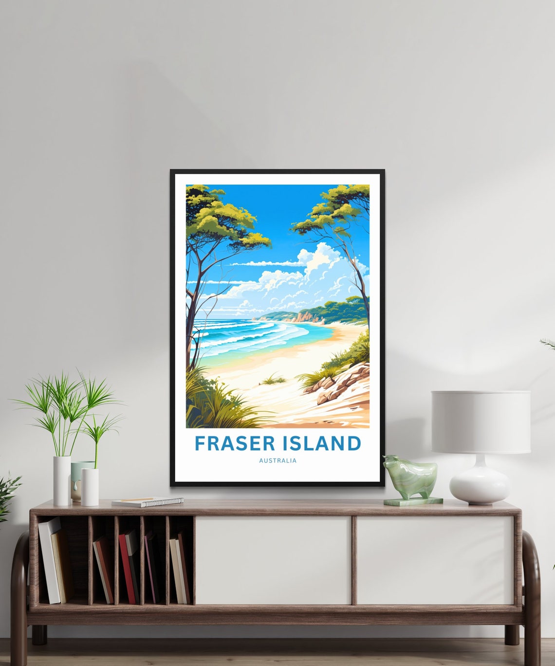 Fraser Island Australia Sandy Beach Ocean Waves Travel Poster - Image 2