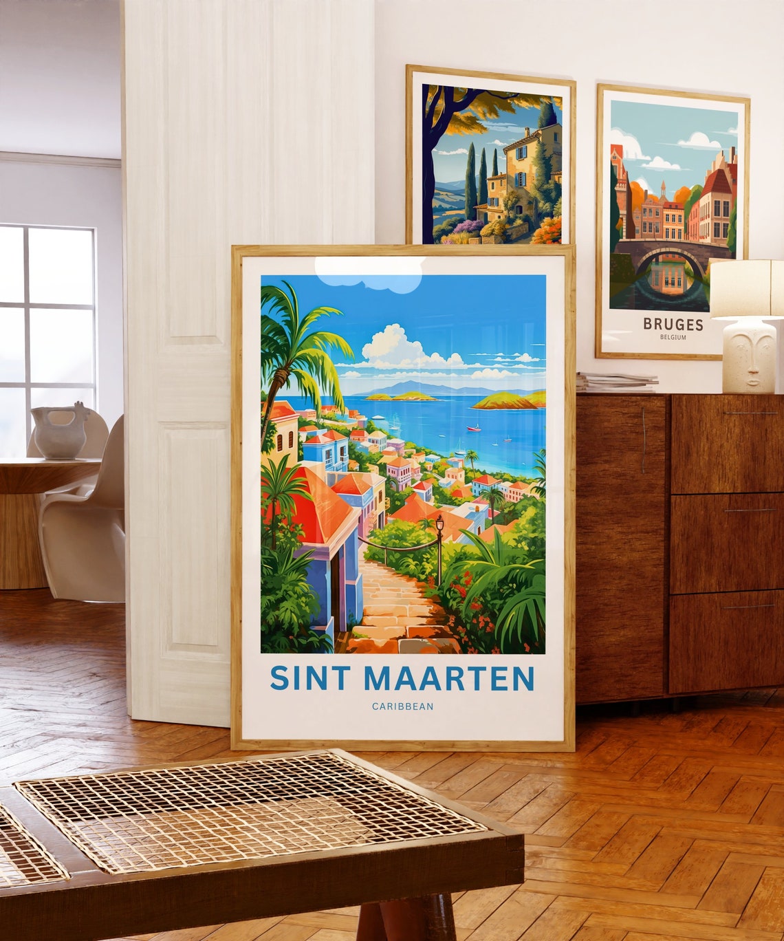 Sint Maarten Travel Print Sint Maarten Poster Caribbean Wall Art Framed Present Gift Saint Martin Present Personalized Custom Text - Image 5