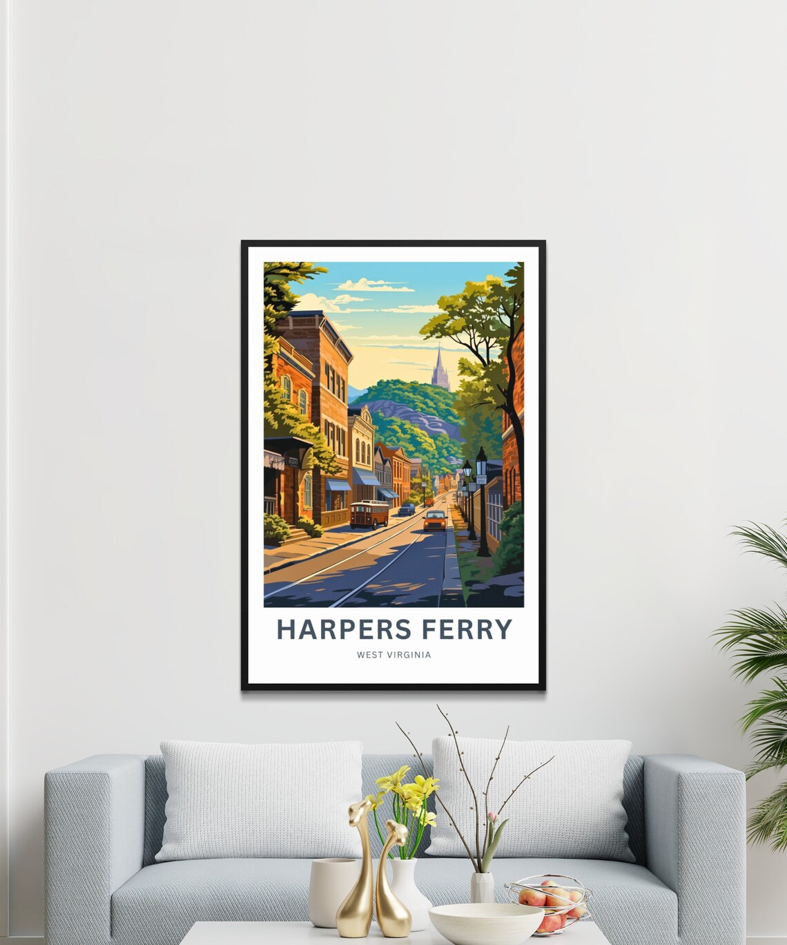 Harpers Ferry Personalized Sunset Main Street Scene Travel Poster - Image 3