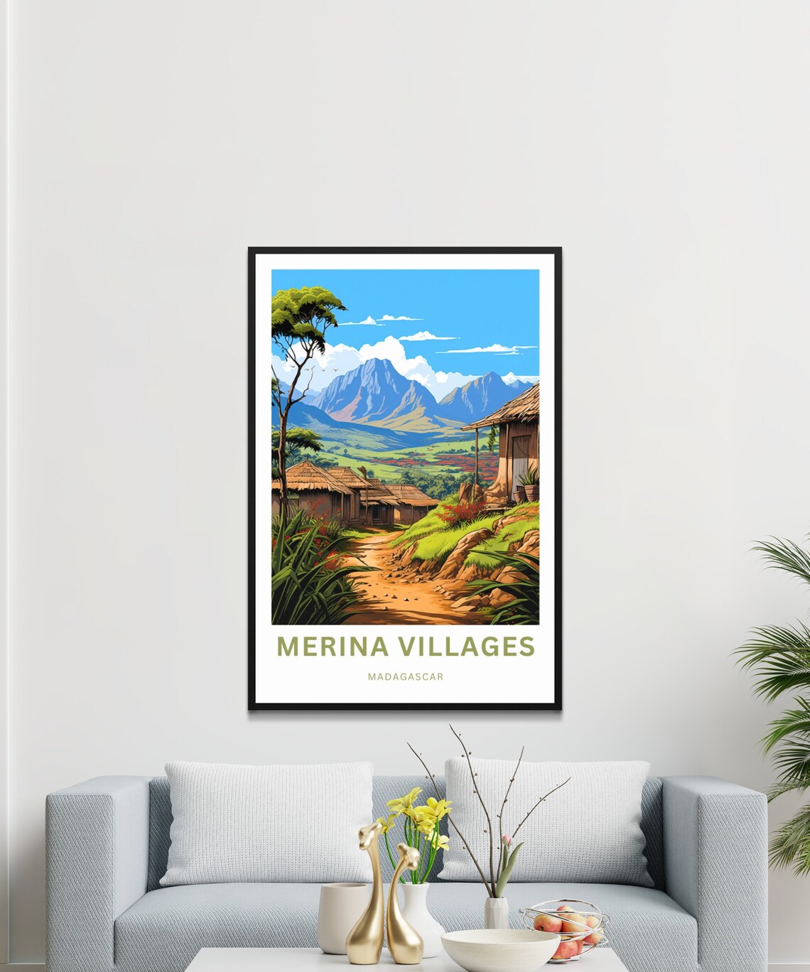 Merina Villages Madagascar Thatched Village Hills Travel Poster - Image 3