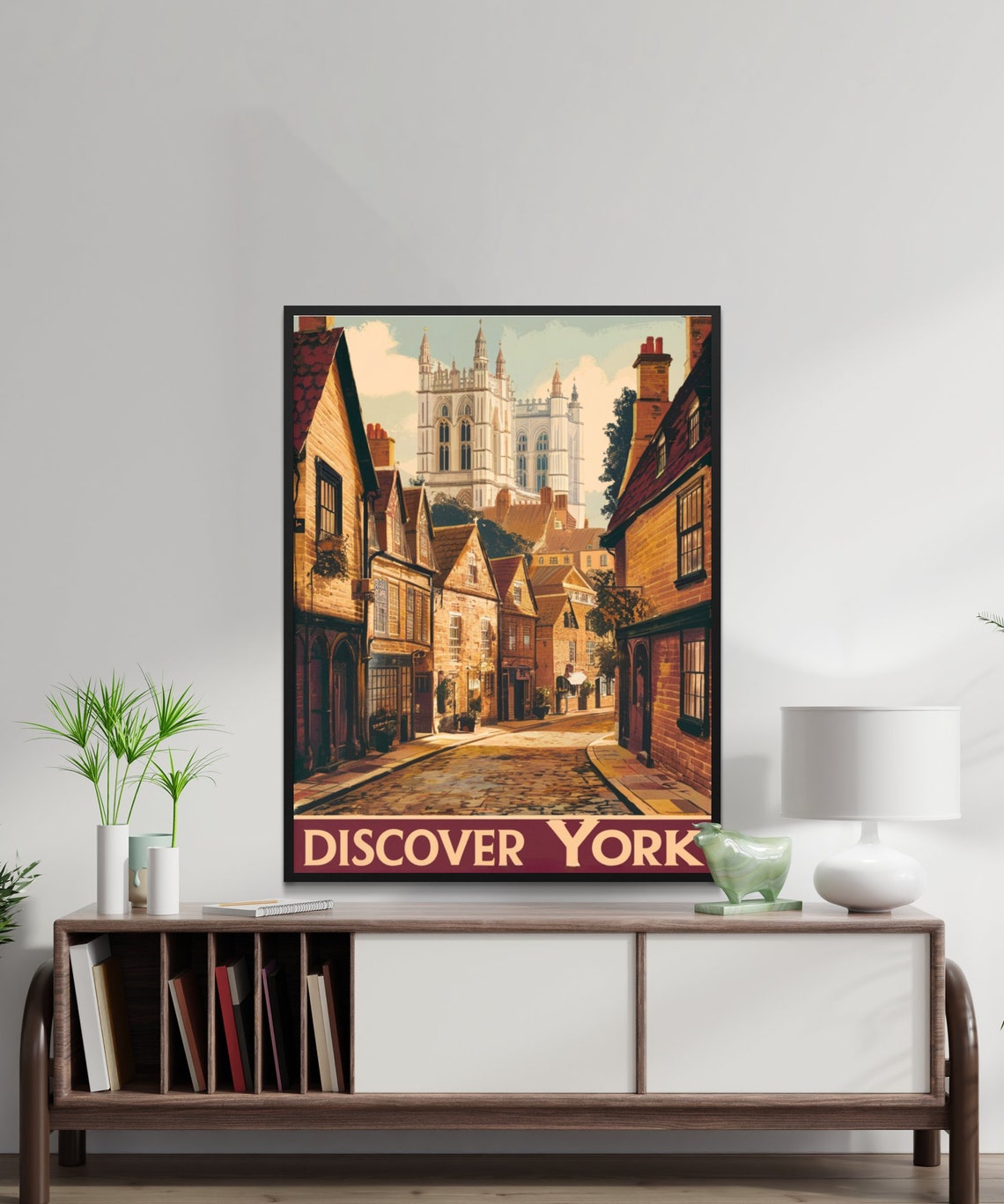 York England Vintage Travel Poster with York Minster and The Shambles - Image 3
