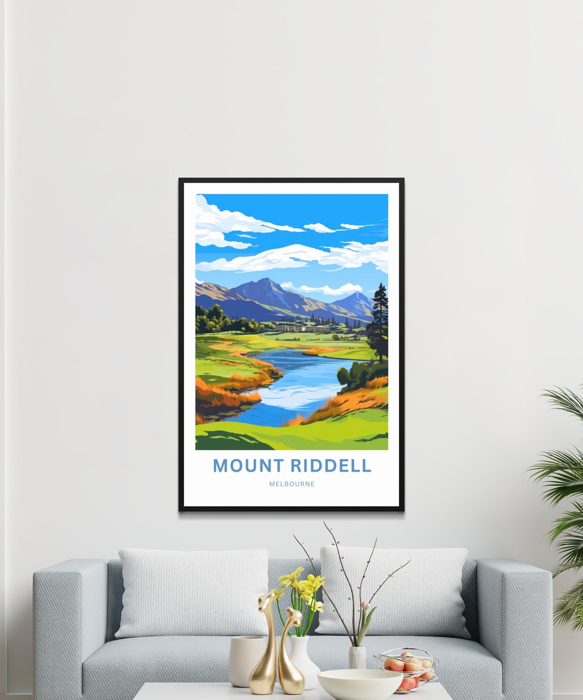 Personalized Mount Riddell Melbourne River Valley Custom Text Poster - Image 3