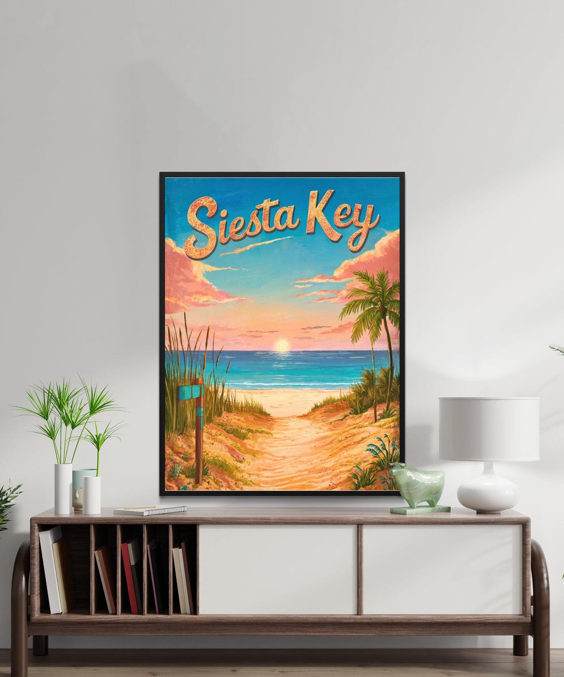 Siesta Key Florida Vintage Sunset Beach Dune Path Travel Poster - Image 4