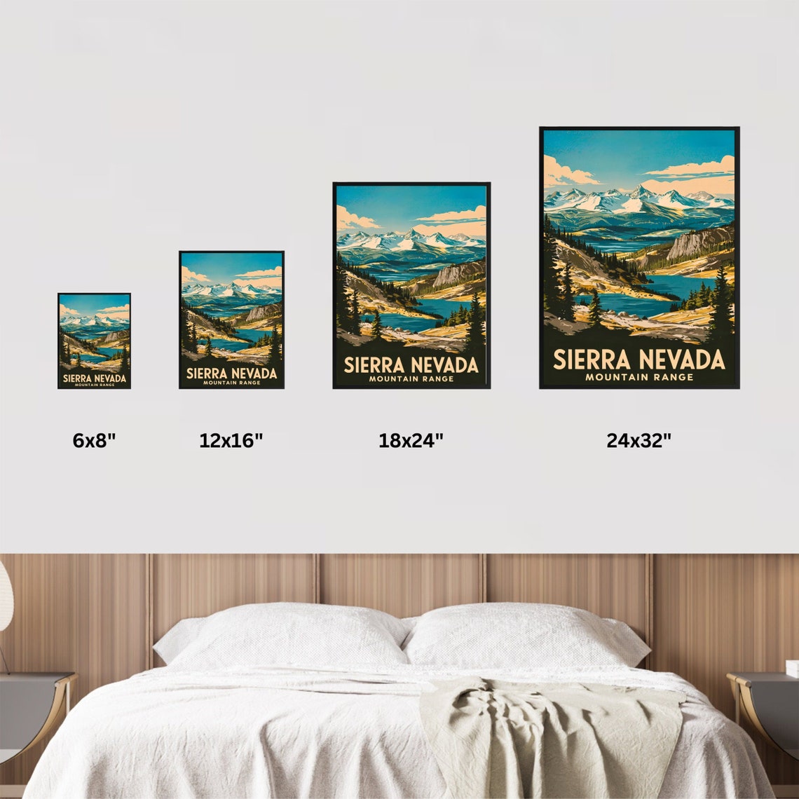 Sierra Nevada Mountain Range Alpine Lake Vintage Travel Poster - Image 4