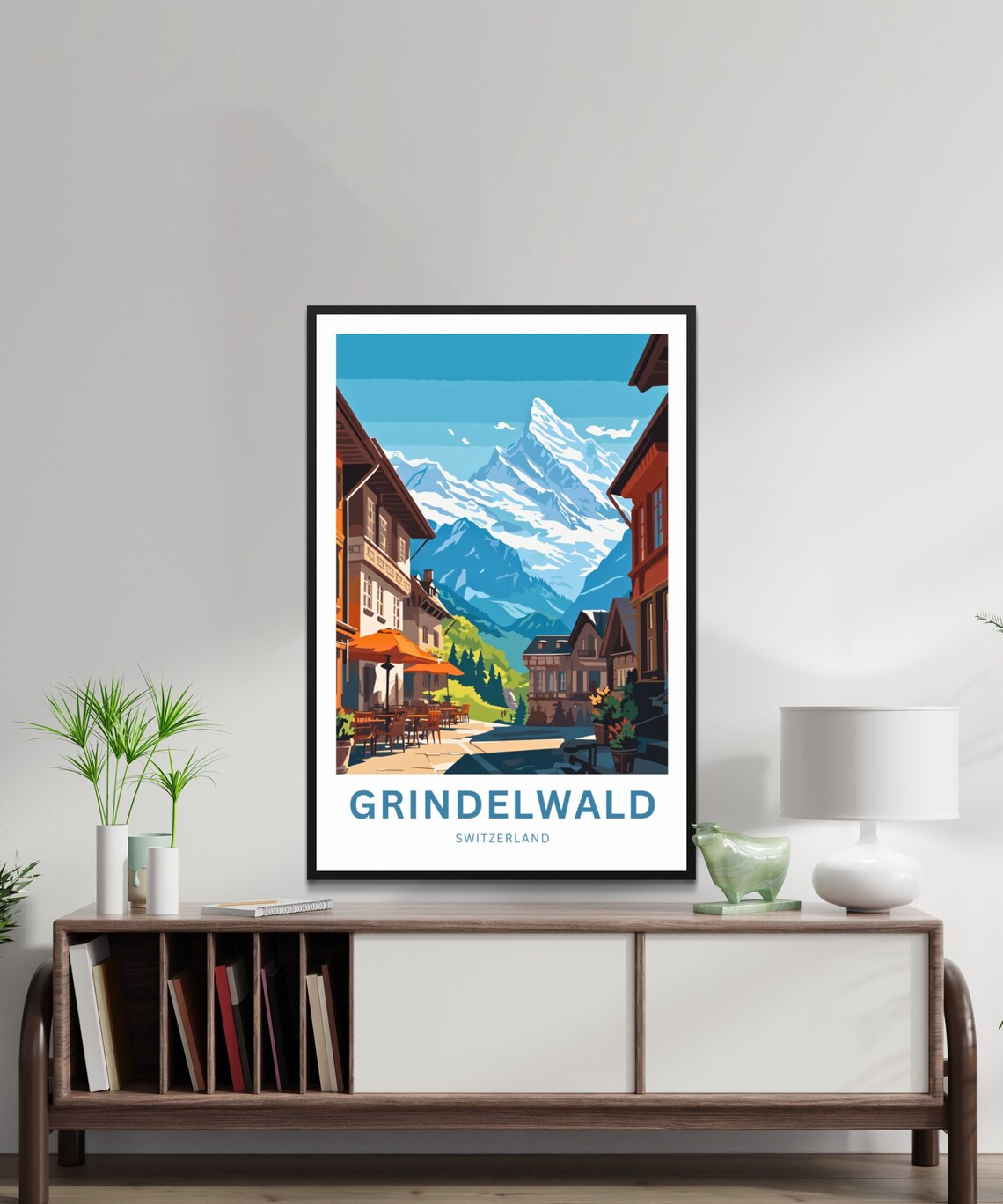 Grindelwald Switzerland Village Street Alpine Peak Travel Poster - Image 2