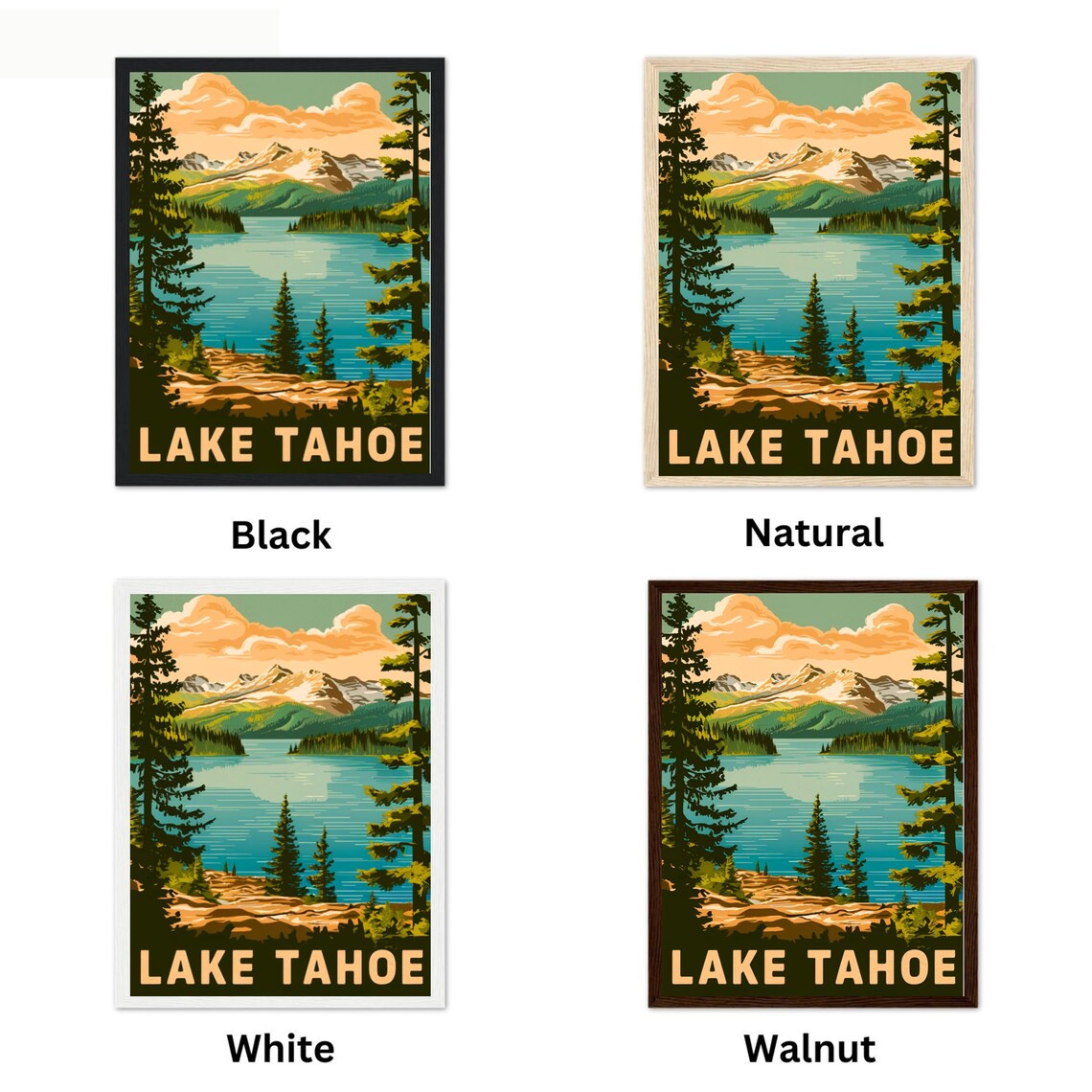 Lake Tahoe Vintage Travel Poster, California Wall Art - Image 4