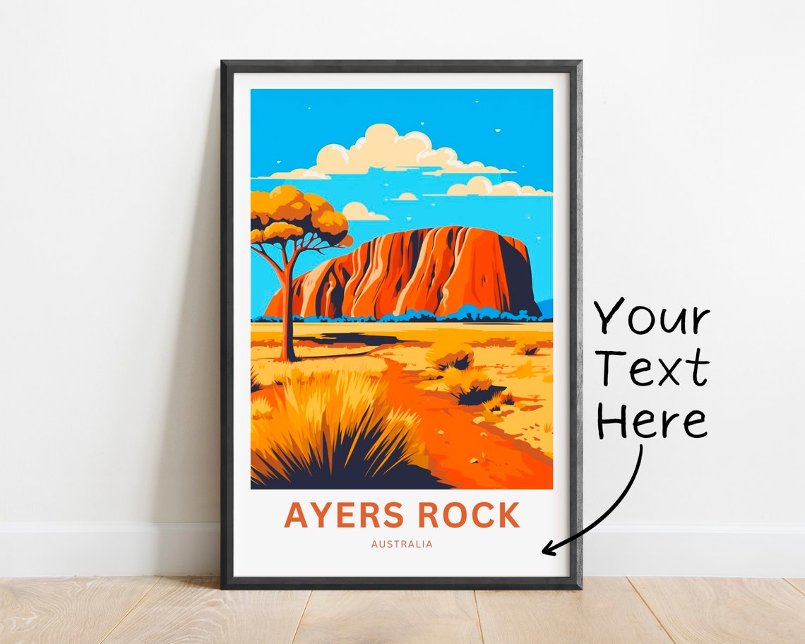 Ayers Rock Australia Uluru Desert Red Rock Personalized Poster