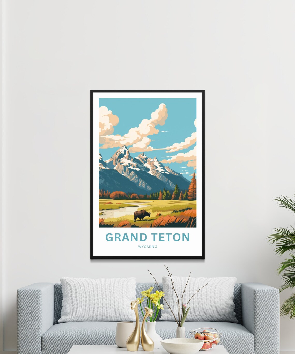 Grand Teton Travel Poster, Wyoming National Park - Image 3