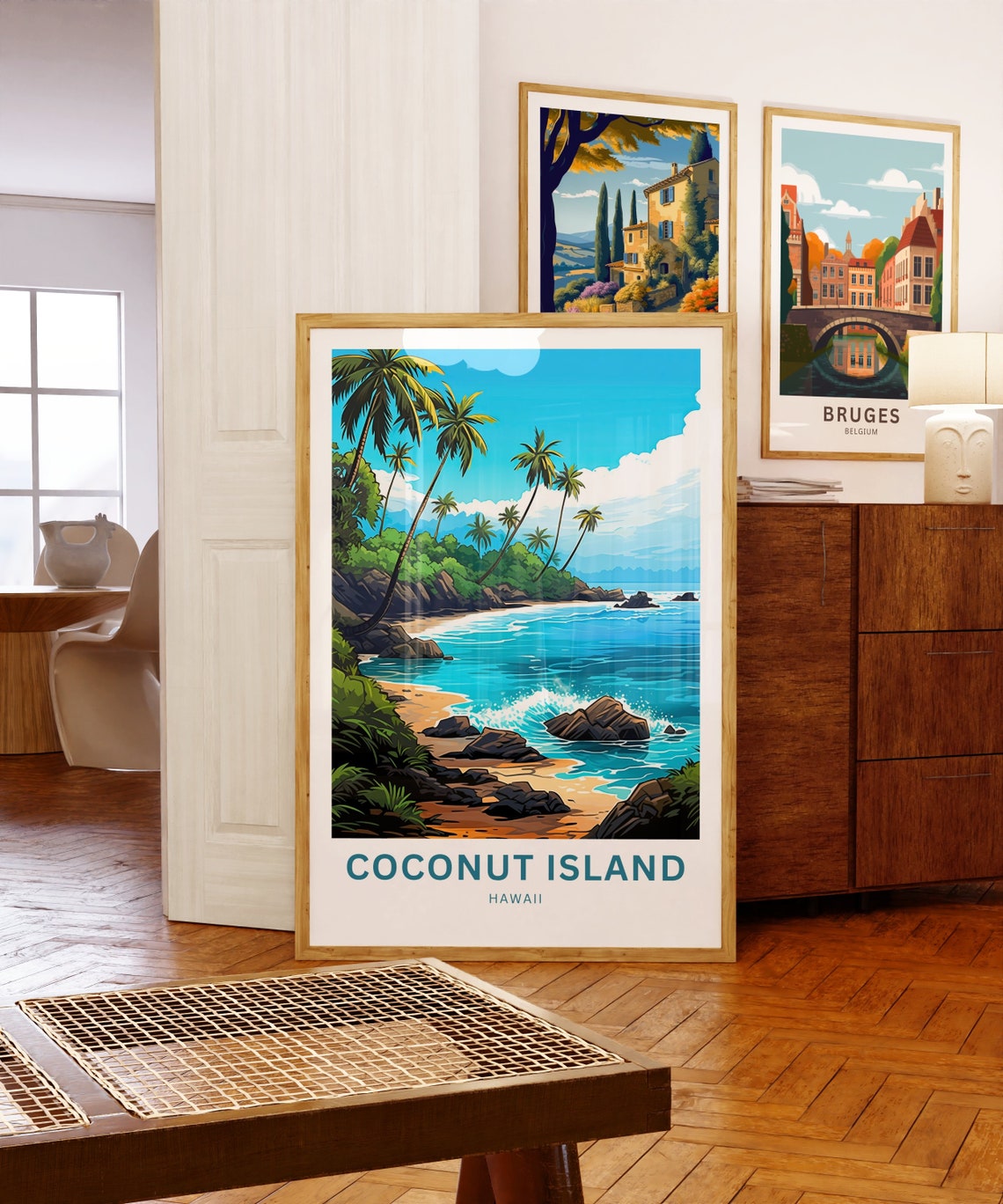 Coconut Island Personalized Palm Beach Hawaii Travel Art Poster - Image 5