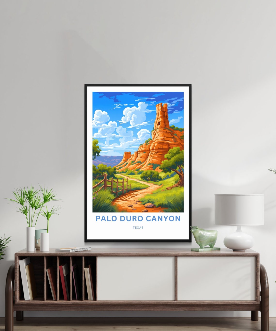 Palo Duro Canyon Texas Red Rock Spire Desert Trail View Poster - Image 2