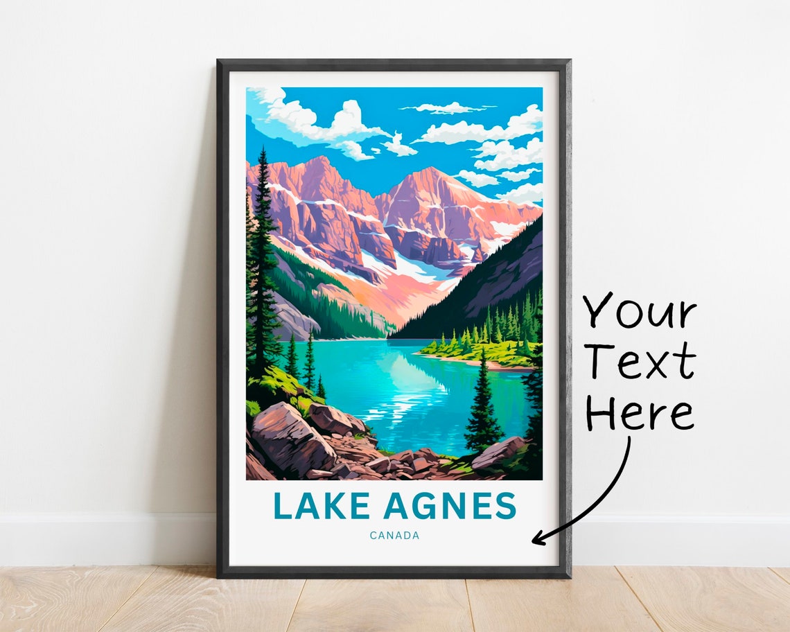 Lake Agnes Canada Personalized Turquoise Lake And Rocky Peaks Poster